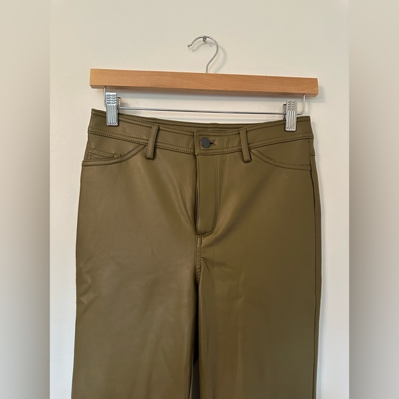 Halogen Faux Leather High Rise Olive Green Pants - Picture 3 of 8